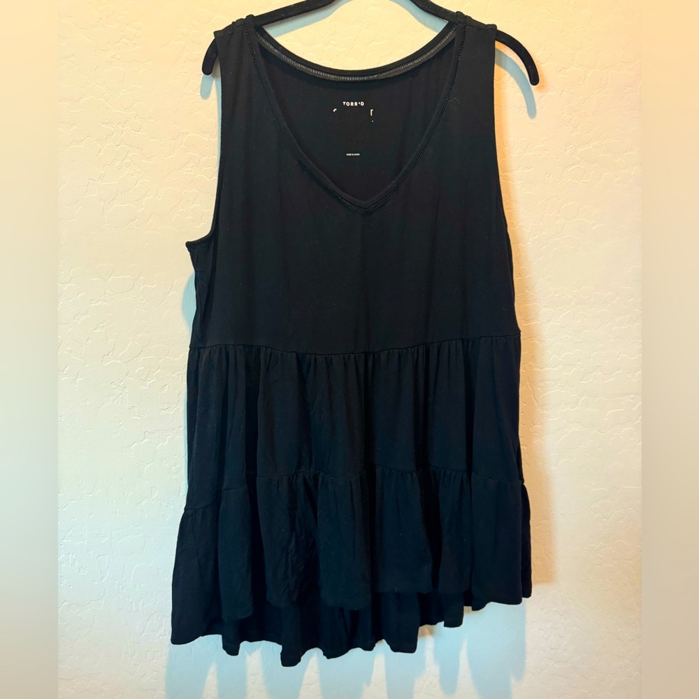Torrid Black Peplum Tank Top - 2